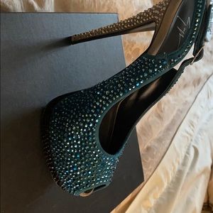 Studded high heel shoes